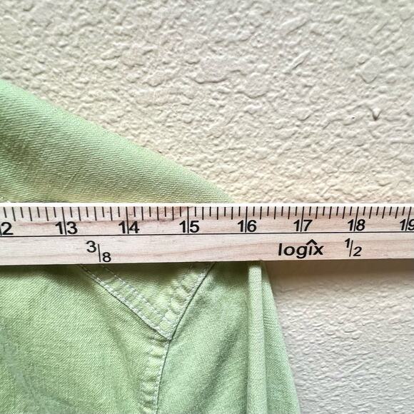 Sigrid Olsen Jacket Womens Size 4 Green Denim Stretch Pea Coat - Picture 4 of 9